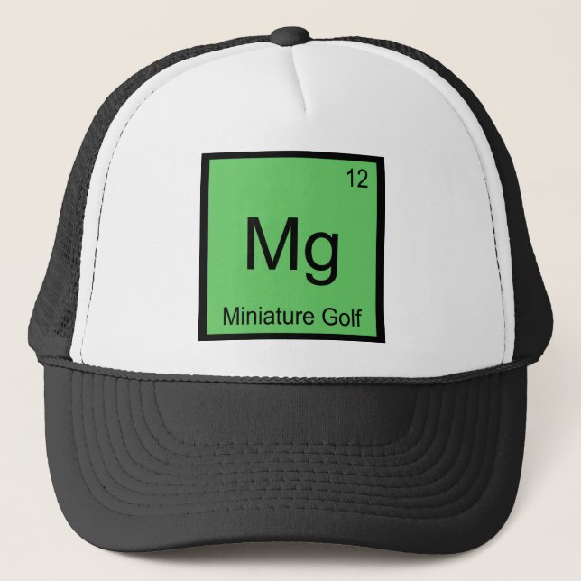 Mg - Miniature Golf Funny Chemistry Inslag Symbol Truckerkeps (Framsida)