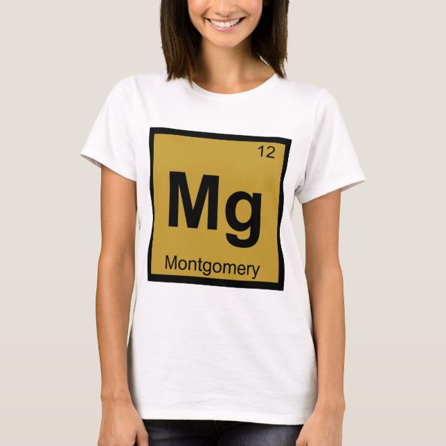 Mg - Montgomery City Chemistry Periodiska Systemet Tee (Framsida)