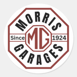 MG Morris Garages Classic Round Stickers Runt Klistermärke