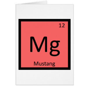 Mg - Mustang Horse Chemistry Periodic Bord Hälsningskort
