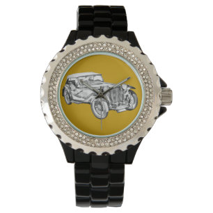Mg Tc Antique sport Car Illustration Armbandsur