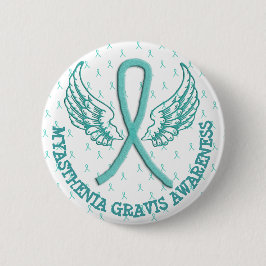 MG Warrior Angel Vingar Awareness Ribbon Button Knapp