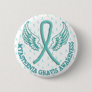 MG Warrior Angel Vingar Awareness Ribbon Button Knapp