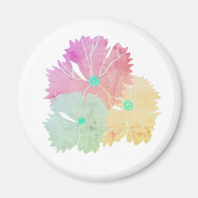 Mgnet med blomdesign magnet (Framsidan)