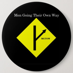 MGTOW-logotypen Knäppas-XXLarge Format-Svarten Knapp