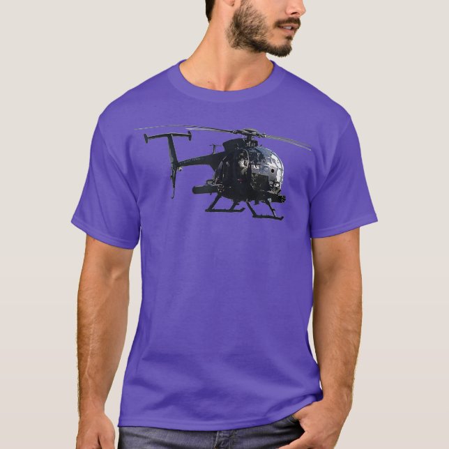 MH6 Little Bird Helicopter T Shirt (Framsida)