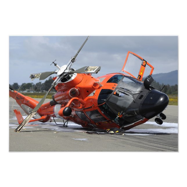 MH-65 Dolphin-helikopter kraschade vid Arcata Airp Fototryck (Framsidan)