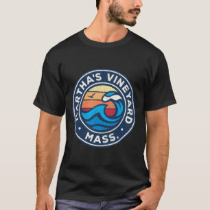 Mha'S Vineyard Massachusetts Ma Nautiska Vågor De T Shirt