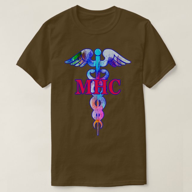 MHC Mental Health Counselor Caduceus herapist Psyc T Shirt (Design framsida)