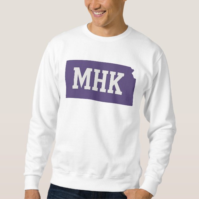 MHK Kansas | Manhattan KS State-förkortning Lång Ärmad Tröja (Framsida)