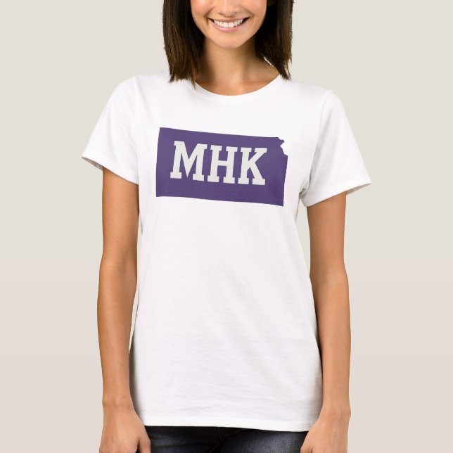 MHK Kansas | Manhattan KS State-förkortning T Shirt (Framsida)
