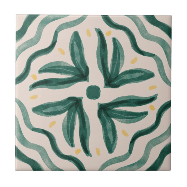 MHN-Grönt- och Gult-panelsamling Kakelplatta (Framsidan)