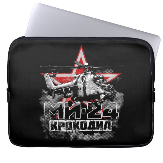 Mi-24 Sovjetisk stor helikopter Laptop Fodral (Framsidan)