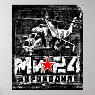 Mi-24 Sovjetisk stor helikopter Poster