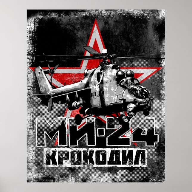 Mi-24 Sovjetisk stor helikopter Poster (Framsidan)