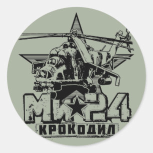 Mi-24 Sovjetisk stor helikopter Runt Klistermärke