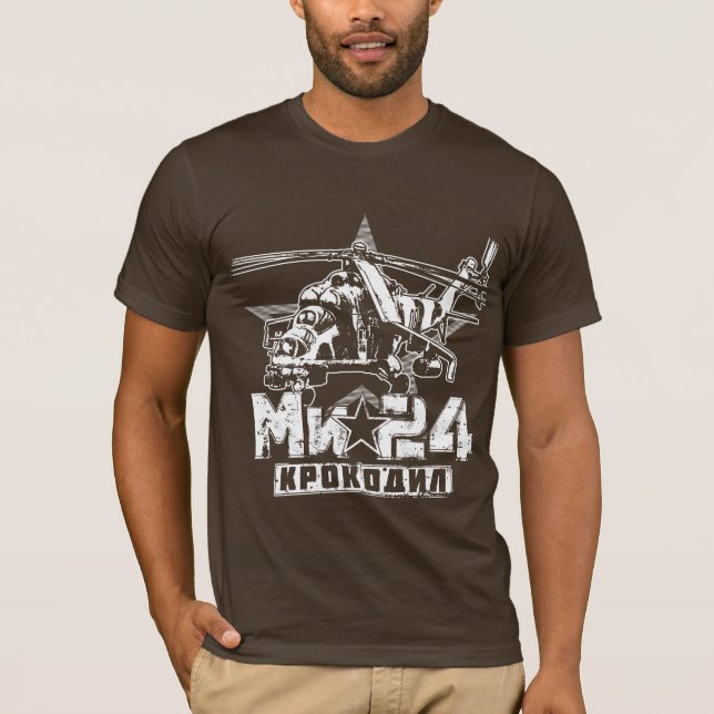 Mi-24 Sovjetisk storhelikopter T-Shirt (Framsida)