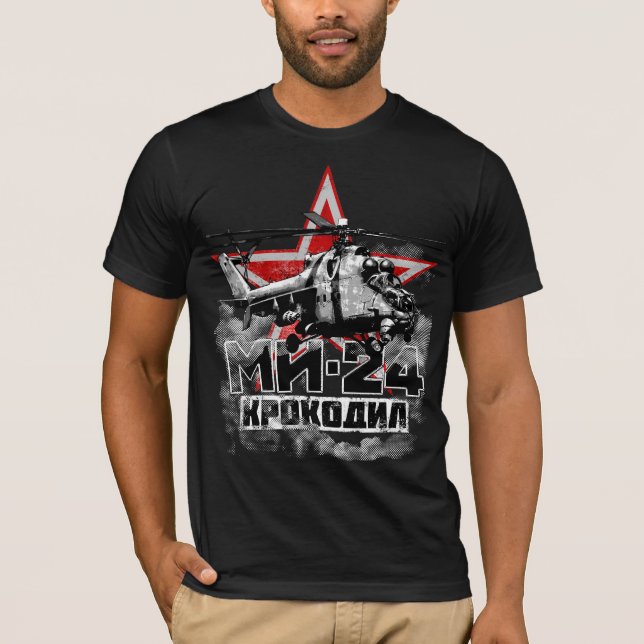 Mi-24 Sovjetisk storhelikopter T Shirt (Framsida)