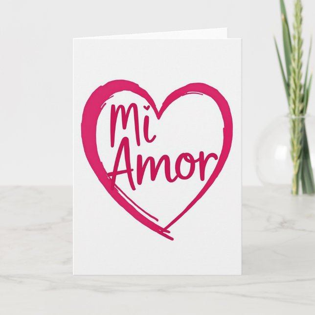 Mi Amor Spansk Kärlekskort Kort (Framsida)