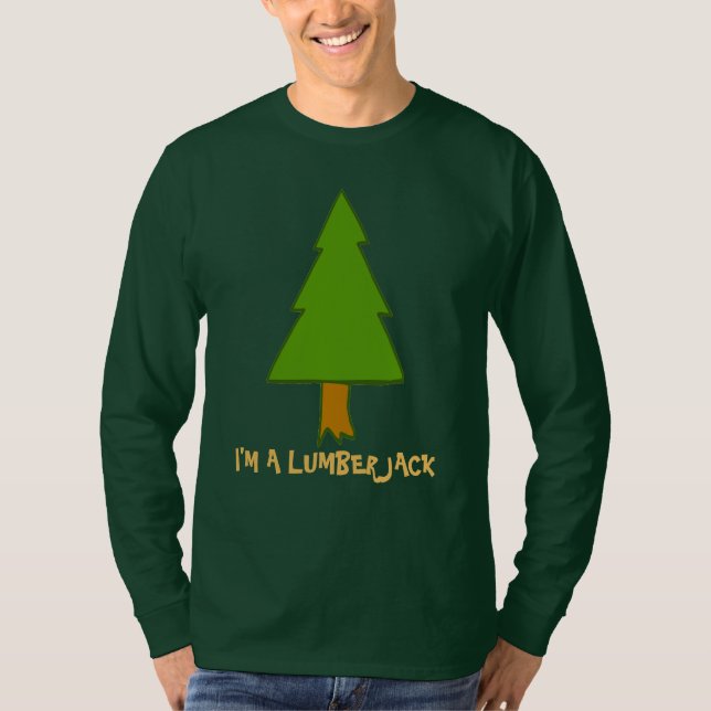 MI är ett Lumberjack med Träd, redigera text T Shirt (Framsida)