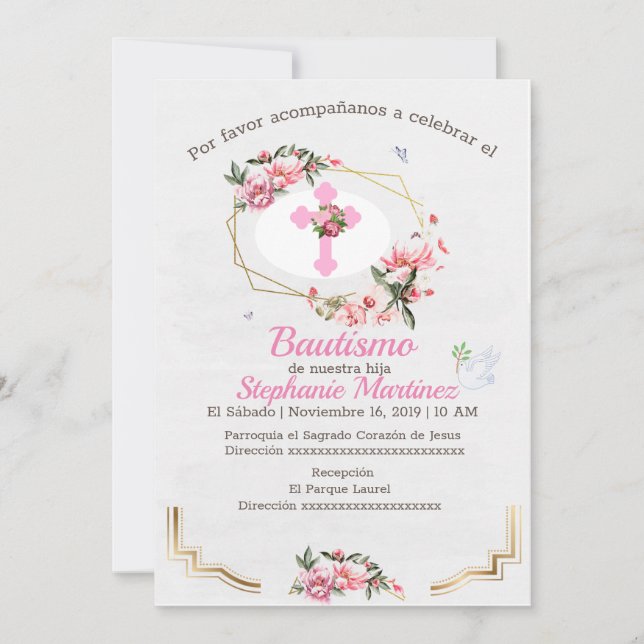Mi Bautismo Inbjudningar (Framsida)