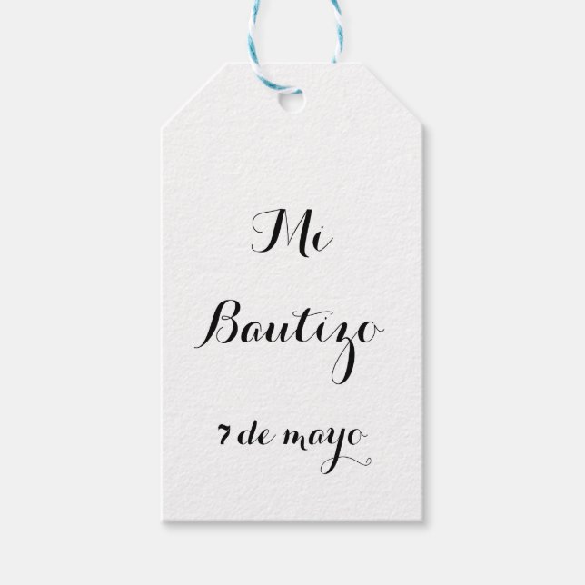 Mi Bautizo-favärdelaggar Presentetikett (Framsidan)