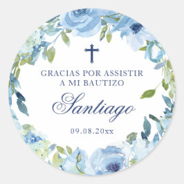 Mi Bautizo Recuerdos Para Bautizo Spansk baptism Runt Klistermärke
