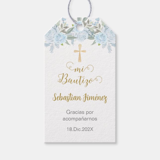 Mi Bautizo Tack Presentetikett (Framsidan)