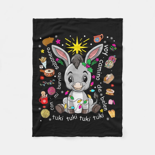 Mi Burrito Sabanero Mexican Christmas Spanish Xmas Fleecefilt (Framsidan)