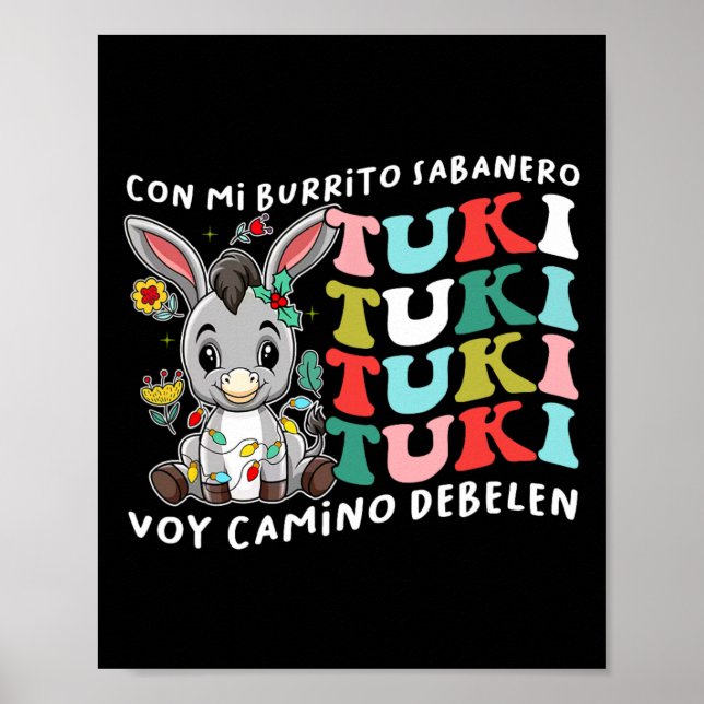 Mi Burrito Sabanero Mexican Tuki Tuki Donkey Latin Poster (Framsidan)