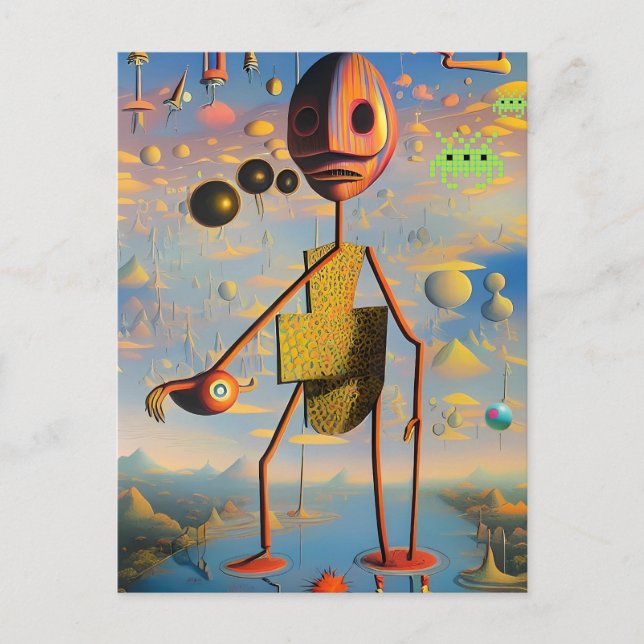 Mi cara de guerra - Ken Gage Surreal Art Vykort (Framsida)