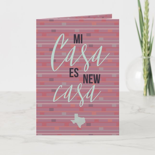 Mi Casa Es New Casa - Texas Flytta Announcement Kort (Framsida)