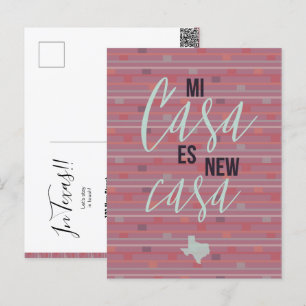 Mi Casa Es New Casa - Texas Flytta Announcement Vykort