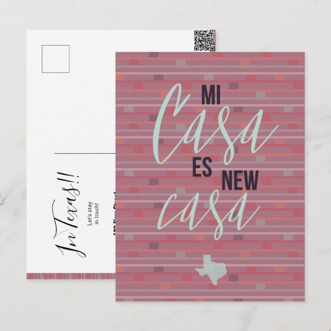 Mi Casa Es New Casa - Texas Flytta Announcement Vykort (Fram/baksida)