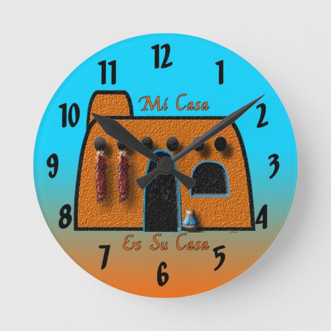 Mi Casa Es Su Casa Rund Klocka (Framsida)