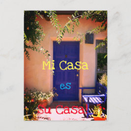 Mi Casa es Su Casa Välkommen Blue Door Patio Photo Vykort