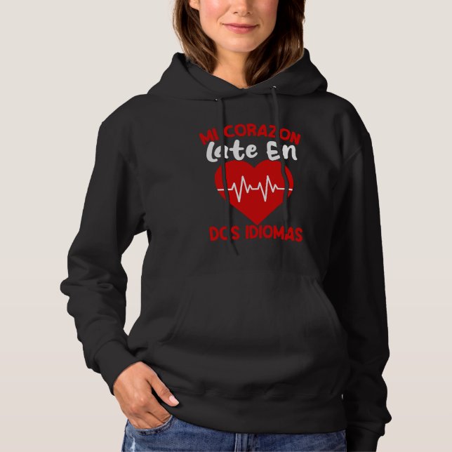 Mi Corazon Bilingual Spanish Maestra Teacher T Shirt (Framsida)