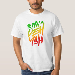 Mi Deh Yah Rasta Sayed Graffiti Märkre Stil Reggae T Shirt