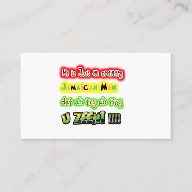 Mi... En vanlig Jamaican man-man försöker... Lojalitetskort (Framsida)