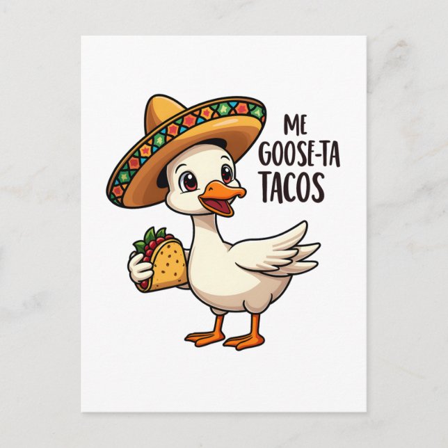 Mi Goose älskar tacos Roliga mexikanska Tacoälskar Vykort (Framsida)