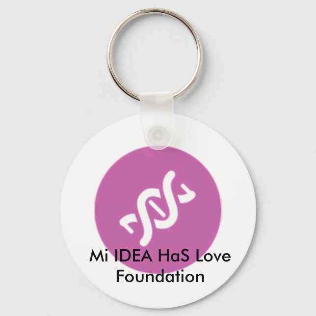 Mi IDEA HaS Kärlek Foundation Keychain Rosa Nyckelring (Framsida)