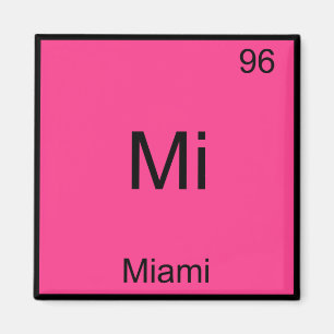 Mi - Miami Florida City Chemistry Inslag Symbol Magnet