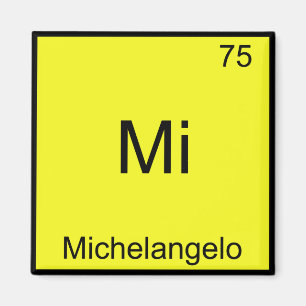 Mi - Michelangelo Roligt Kemiskt Element Symbol Magnet