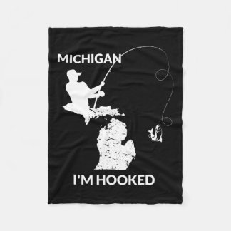 Mi Michigan Fishing Jersey Gift for Fishermen and Fleecefilt