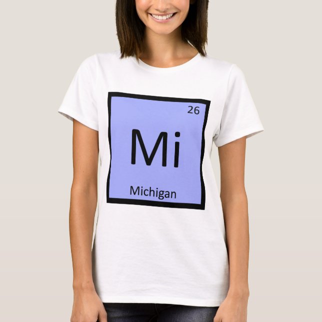 Mi - Michigan State Chemistry Periodiska Systemet T Shirt (Framsida)