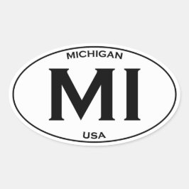 MI - Michigan USA Ovalt Klistermärke