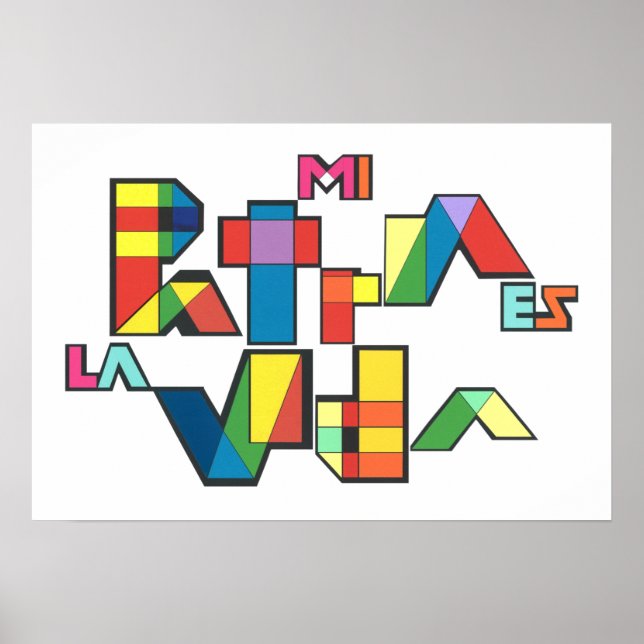 MI PATRIA ES LA VIDA Colorful Mosaic Poster (Framsidan)