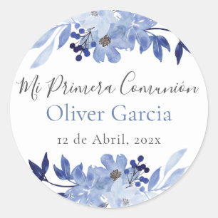 Mi Primera Comunion Classic Round Sticker Runt Klistermärke