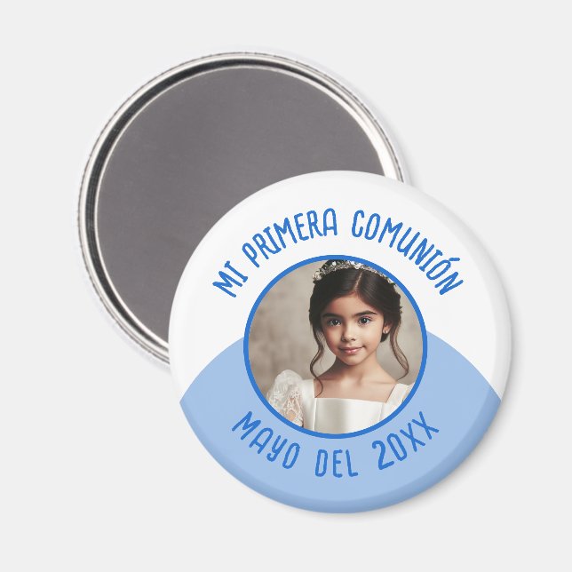 Mi primera comunión con foto recuerdo magnet (Front/Back)