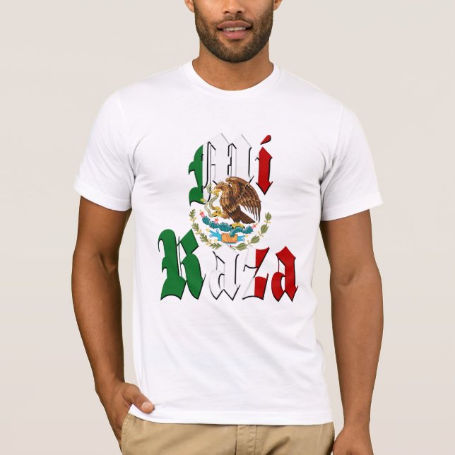 MI RAZA Mexican Flagga T Shirt (Framsida)